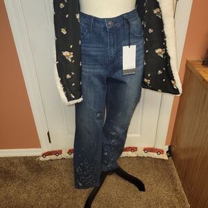 Stylish Blue Embellished Women Jeans